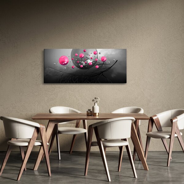 Slika ružičastih apstraktnih kugli (120x50 cm)