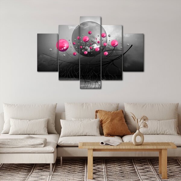 Slika ružičastih apstraktnih kugli (150x105 cm)