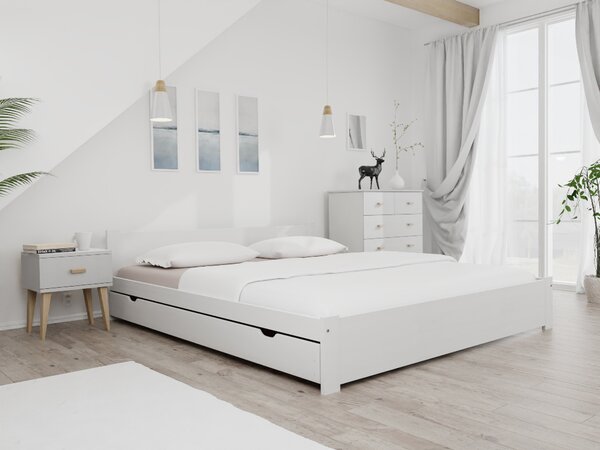 Krevet IKAROS 180 x 200 cm, bijeli Podnica: Sa podnicom od letvi, Madrac: Bez madraca