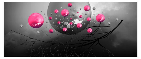 Slika ružičastih apstraktnih kugli (120x50 cm)