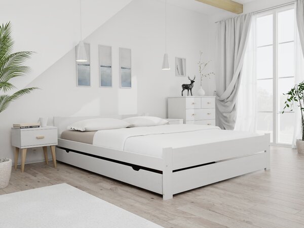Krevet IKAROS DOUBLE 160 x 200 cm, bijeli Podnica: Sa lameliranom podnicom, Madrac: Madrac Coco Maxi 19 cm