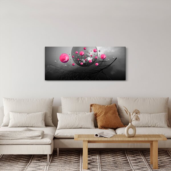 Slika ružičastih apstraktnih kugli (120x50 cm)