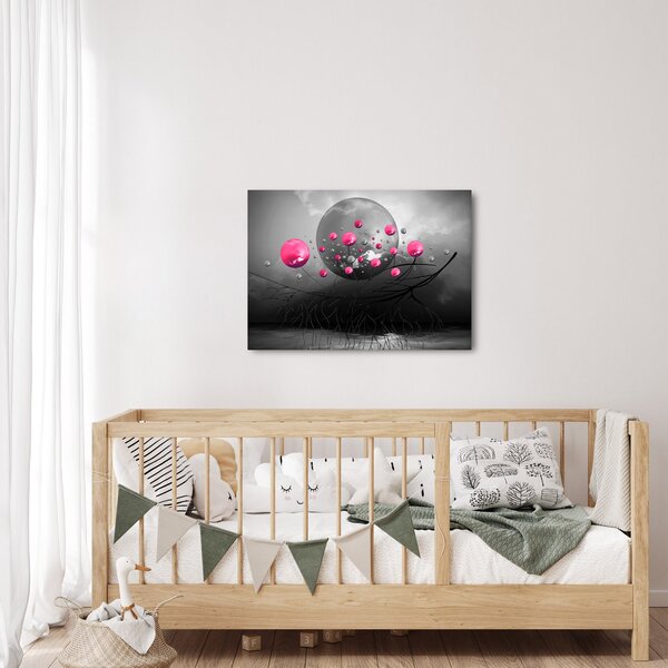 Slika ružičastih apstraktnih kugli (70x50 cm)