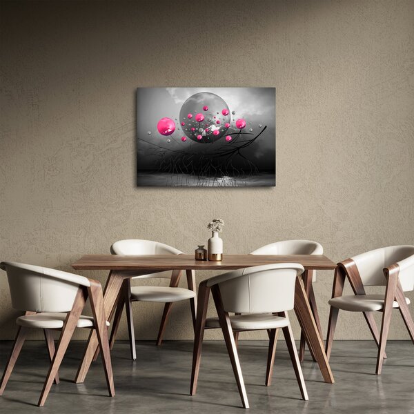 Slika ružičastih apstraktnih kugli (70x50 cm)