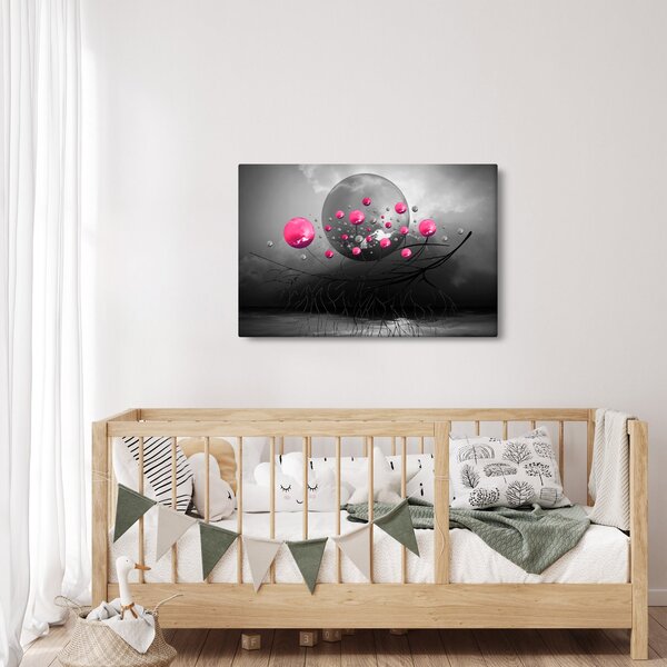 Slika ružičastih apstraktnih kugli (90x60 cm)