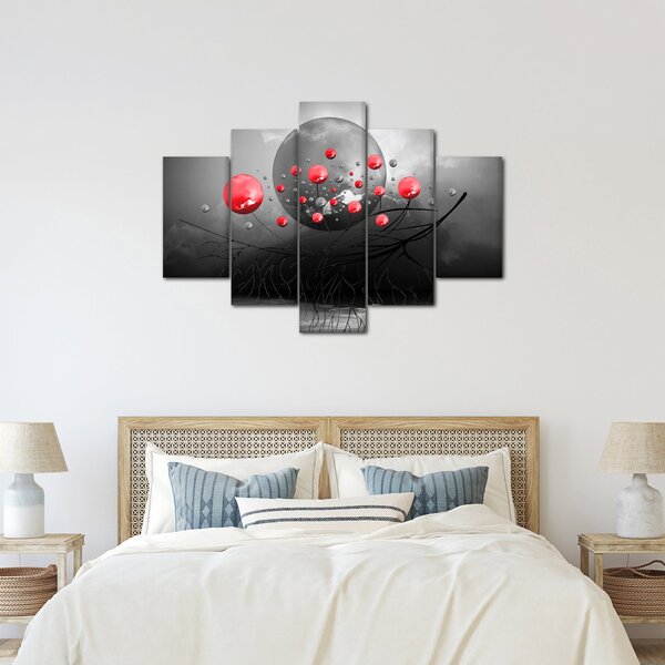 Slika crvenih apstraktnih kugli (150x105 cm)