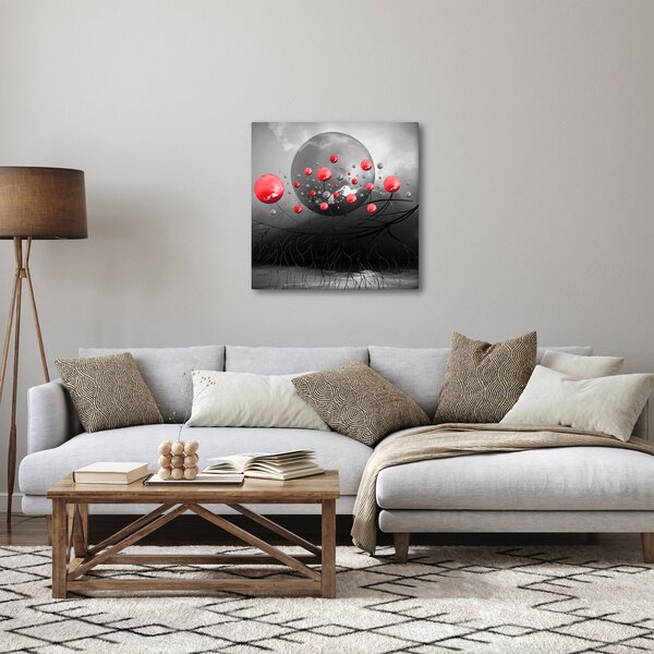 Slika crvenih apstraktnih kugli (30x30 cm)