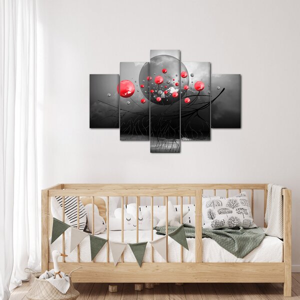 Slika crvenih apstraktnih kugli (150x105 cm)