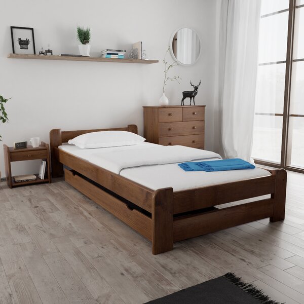 Krevet Emily 90 x 200 cm, hrast Podnica: Sa podnicom od letvi, Madrac: Bez madraca