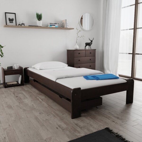 Krevet ADA 90 x 200 cm, orah Podnica: Sa podnicom od letvi, Madrac: Madrac Deluxe 10 cm