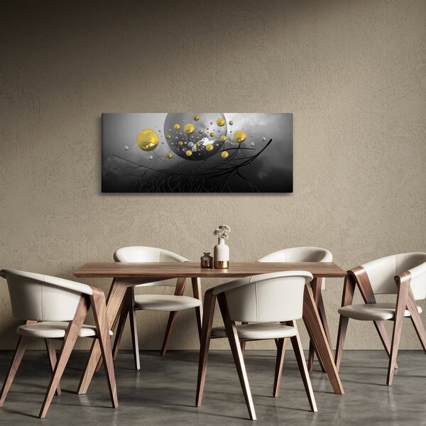 Slika zlatnih apstraktnih kugli (120x50 cm)