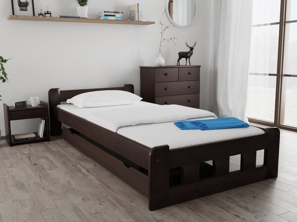 Krevet Naomi povišen 90 x 200 cm, orah Podnica: Sa lameliranom podnicom, Madrac: Madrac Deluxe 10 cm