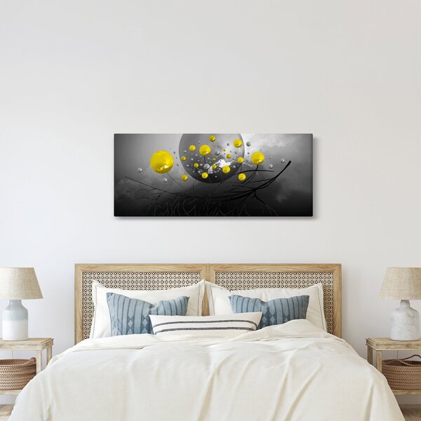 Slika - žute apstraktne kugle (120x50 cm)