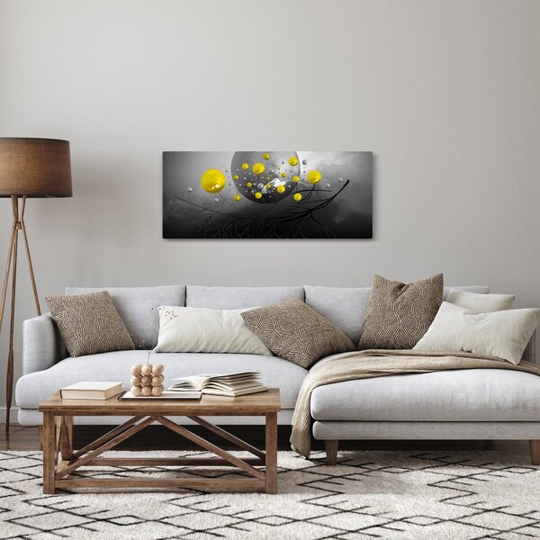 Slika - žute apstraktne kugle (120x50 cm)