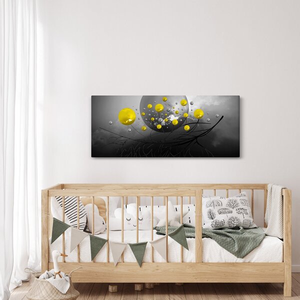 Slika - žute apstraktne kugle (120x50 cm)