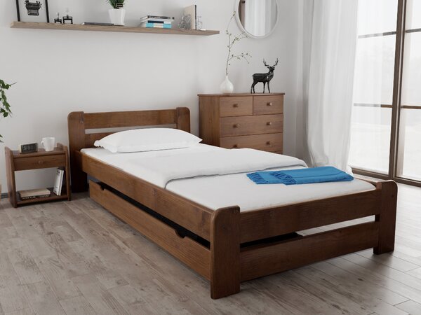 Krevet Laura 90 x 200 cm, hrast Podnica: Sa lameliranom podnicom, Madrac: Bez madraca