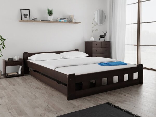 Krevet Naomi povišen 160 x 200 cm, orah Podnica: Bez podnice, Madrac: Bez madraca