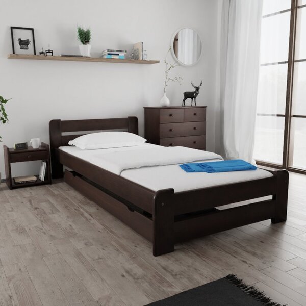 Krevet Laura 90 x 200 cm, orah Podnica: Sa podnicom od letvi, Madrac: Madrac Deluxe 10 cm