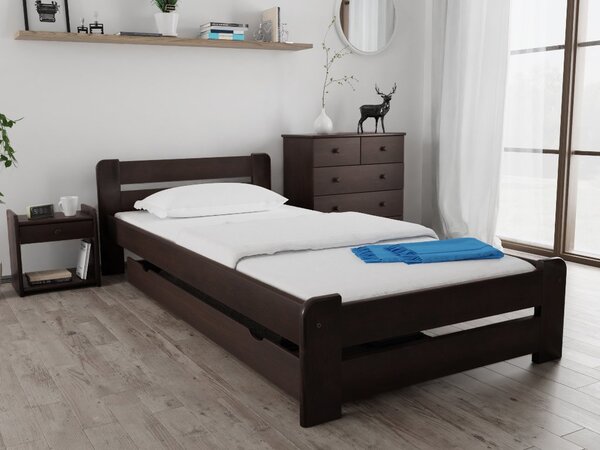 Krevet Laura 120 x 200 cm, orah Podnica: Bez podnice, Madrac: Madrac Deluxe 10 cm