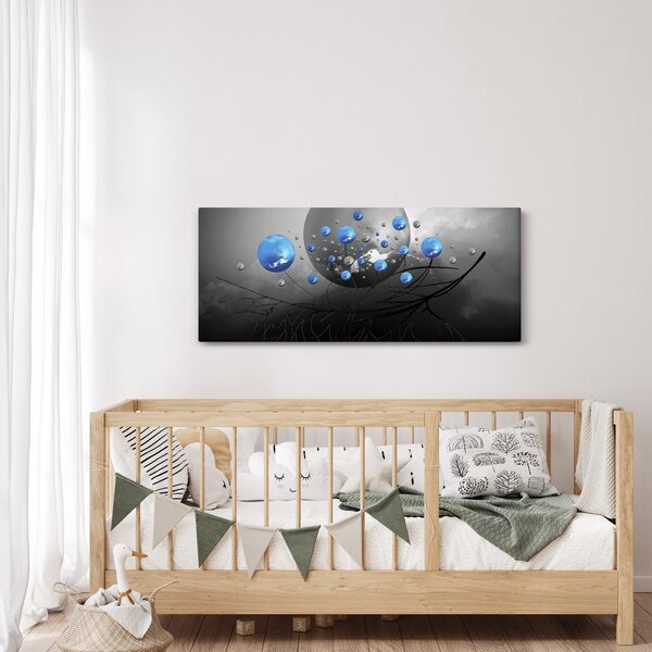 Slika plavih apstraktnih kugli (120x50 cm)