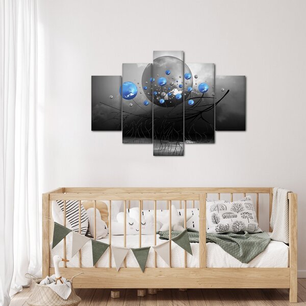 Slika plavih apstraktnih kugli (150x105 cm)