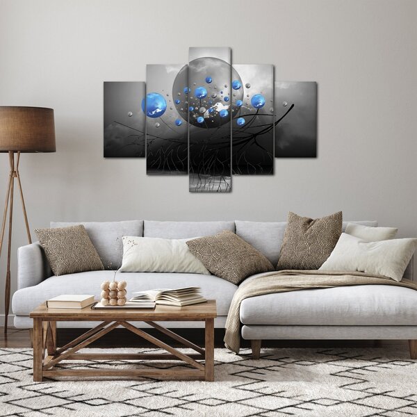Slika plavih apstraktnih kugli (150x105 cm)