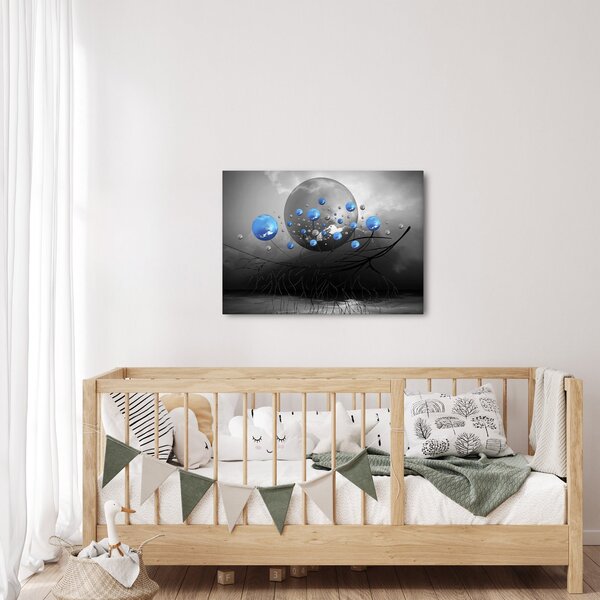 Slika plavih apstraktnih kugli (70x50 cm)