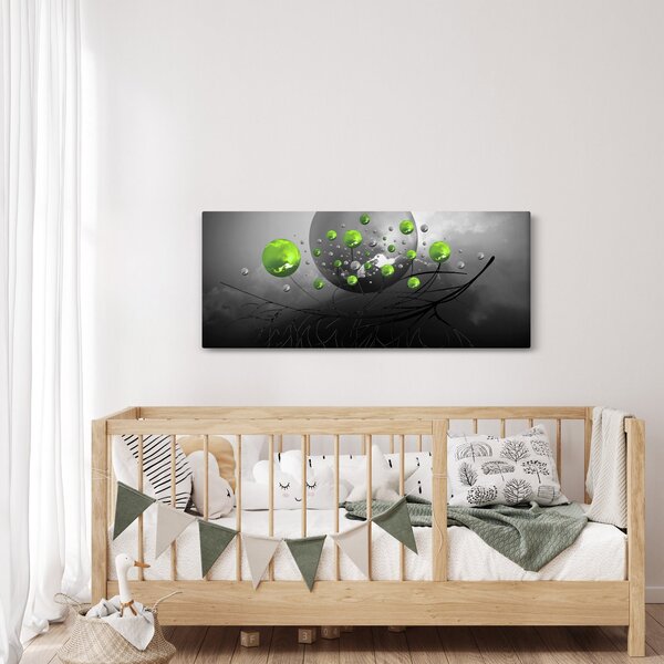Slika zelenih apstraktnih kugli (120x50 cm)
