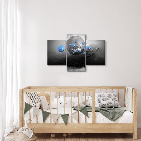 Slika plavih apstraktnih kugli (90x60 cm)