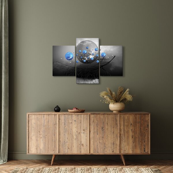 Slika plavih apstraktnih kugli (90x60 cm)