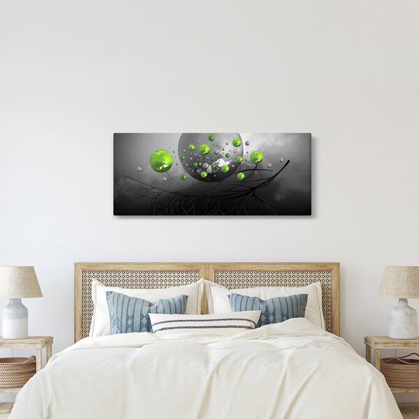 Slika zelenih apstraktnih kugli (120x50 cm)