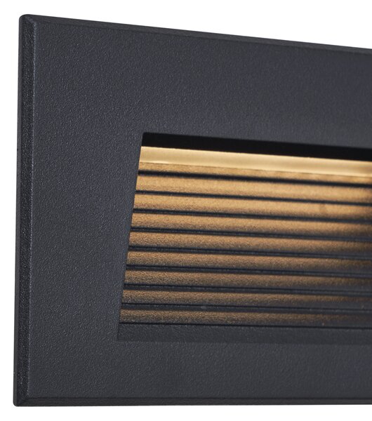 Set od 6 modernih ugradbenih zidnih svjetiljki crne boje 11,5 cm uklj. LED IP65 - Trem