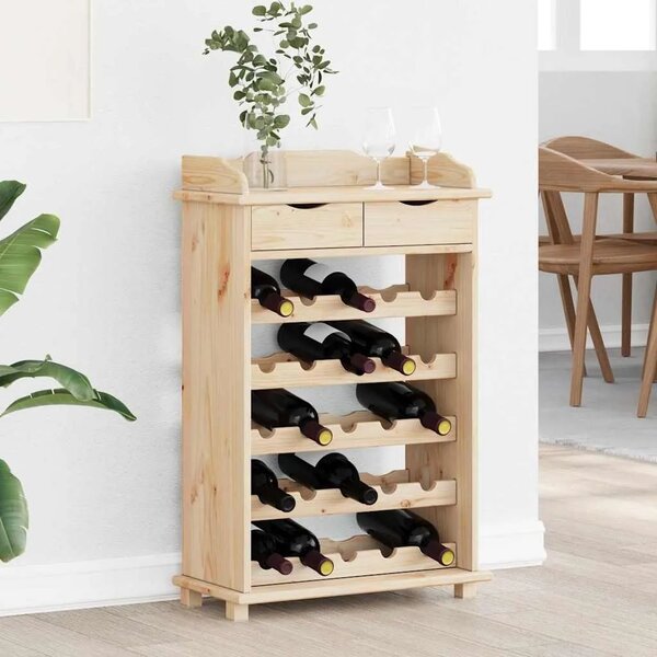 Stalak za vino Prirodna 58 x 28 x 90 cm Masivno drvo bora - Prirodna
