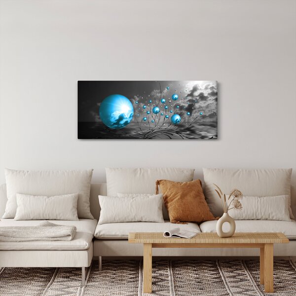 Slika svijetlo plavih kugli (120x50 cm)