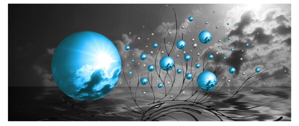 Slika svijetlo plavih kugli (120x50 cm)