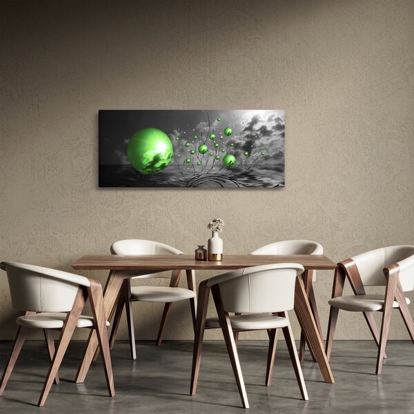 Slika zelenih apstraktnih kugli (120x50 cm)