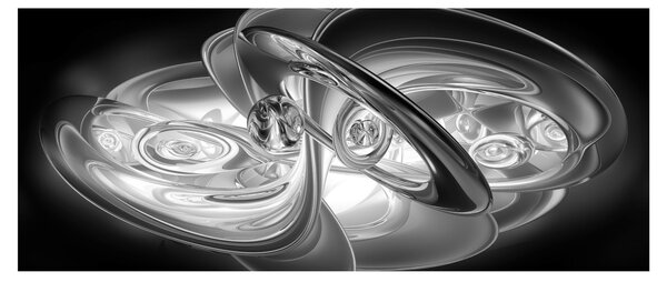 Slika moderne sive apstrakcije (120x50 cm)