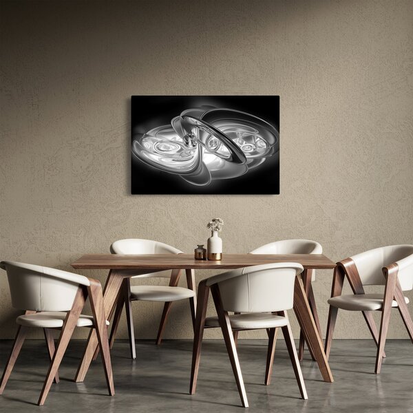 Slika moderne sive apstrakcije (90x60 cm)