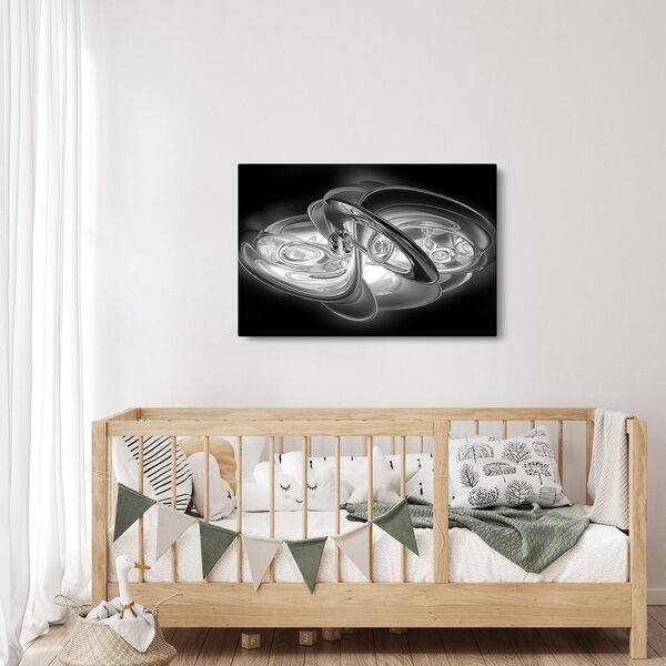 Slika moderne sive apstrakcije (90x60 cm)