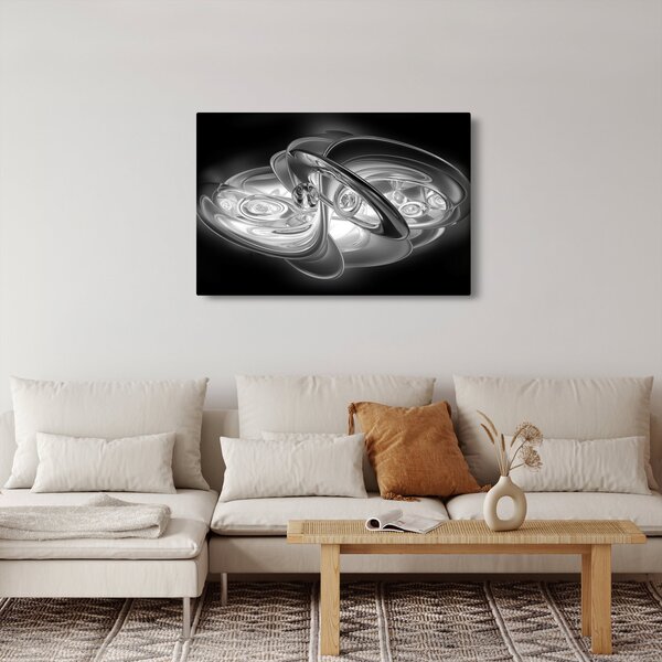 Slika moderne sive apstrakcije (90x60 cm)