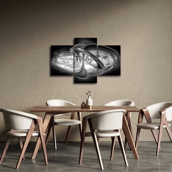 Slika moderne sive apstrakcije (90x60 cm)