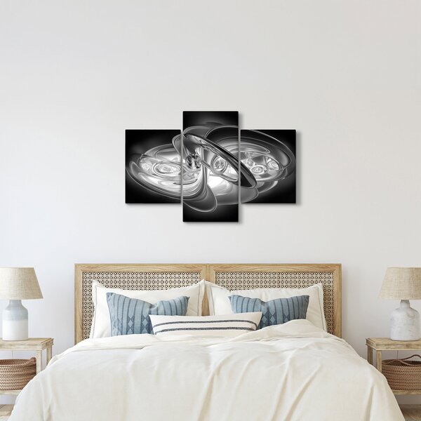 Slika moderne sive apstrakcije (90x60 cm)