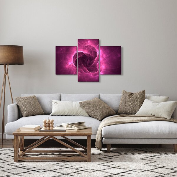 Slika moderne ružičaste apstrakcije (90x60 cm)
