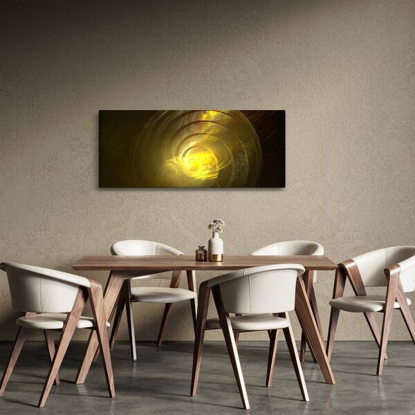 Slika žute apstraktne spirale (120x50 cm)