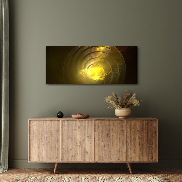 Slika žute apstraktne spirale (120x50 cm)