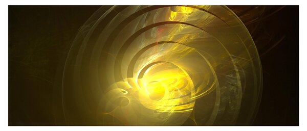 Slika žute apstraktne spirale (120x50 cm)