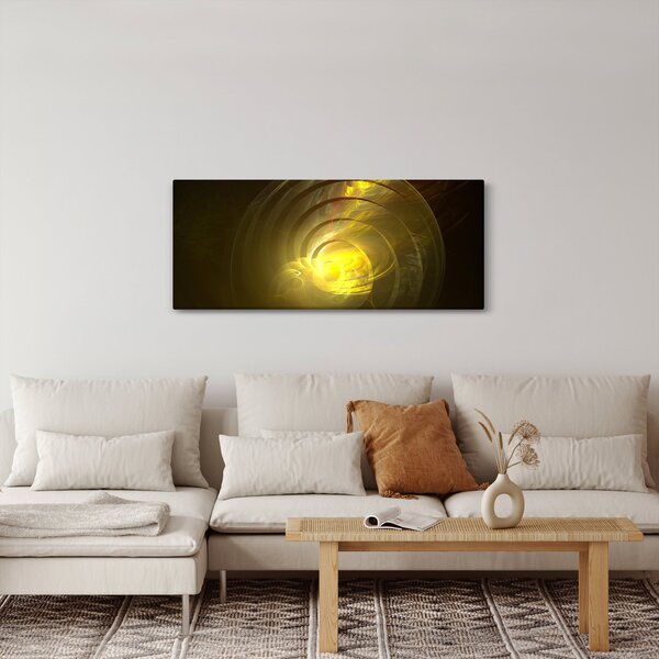 Slika žute apstraktne spirale (120x50 cm)