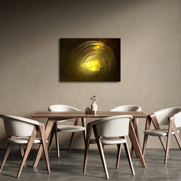 Slika žute apstraktne spirale (70x50 cm)