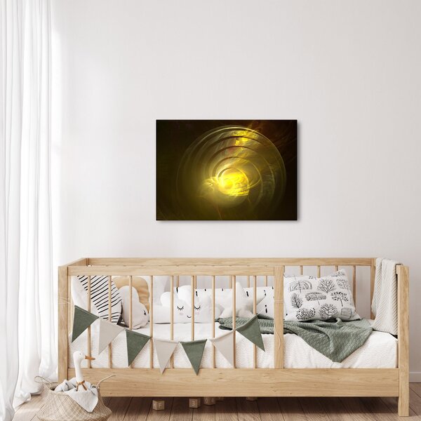 Slika žute apstraktne spirale (70x50 cm)