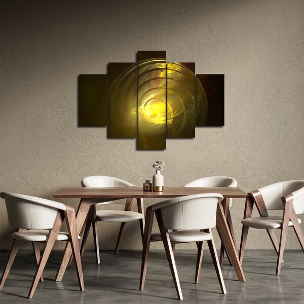 Slika žute apstraktne spirale (150x105 cm)